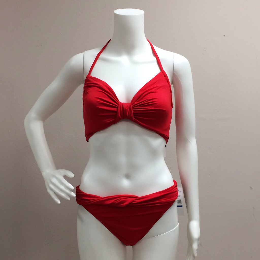 Carmen Marc Valvo Poppy Red Two Piece Swimsuit Size Xl Nwt
